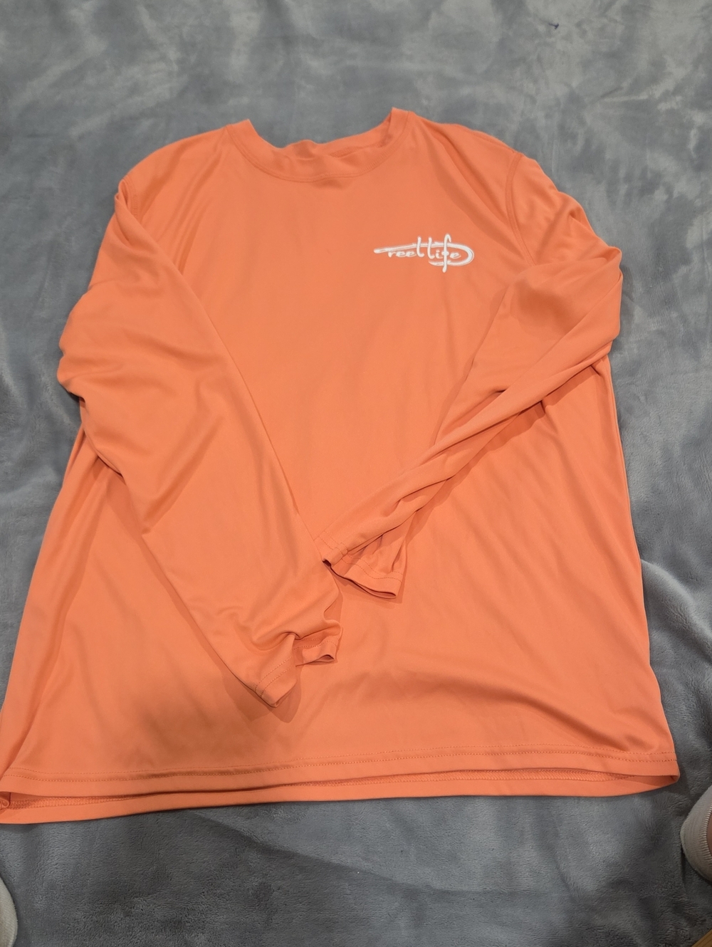 Reel Life Long Sleeve Performance Tee - Coral